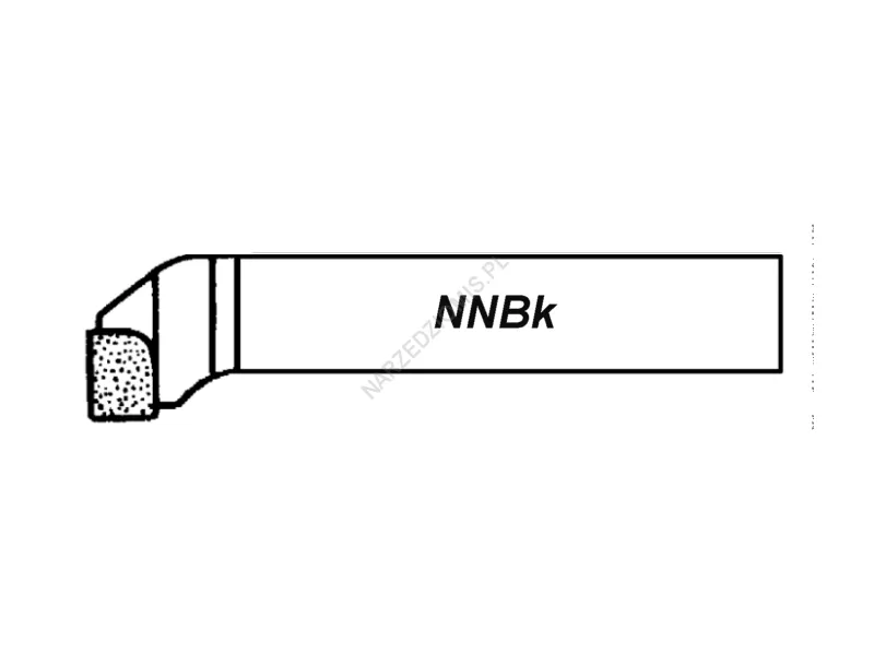 Rysunek techniczny: Nóż tokarski polski prod.NNBk 16x16 S20 ISO5R